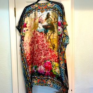 Do not buy/sold on another platform Johnny Was silk poncho, like a piece of art